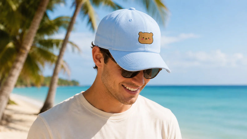 Light blue cute embroidered cap from the Stillor Clothing Cute Embroidered Caps collection