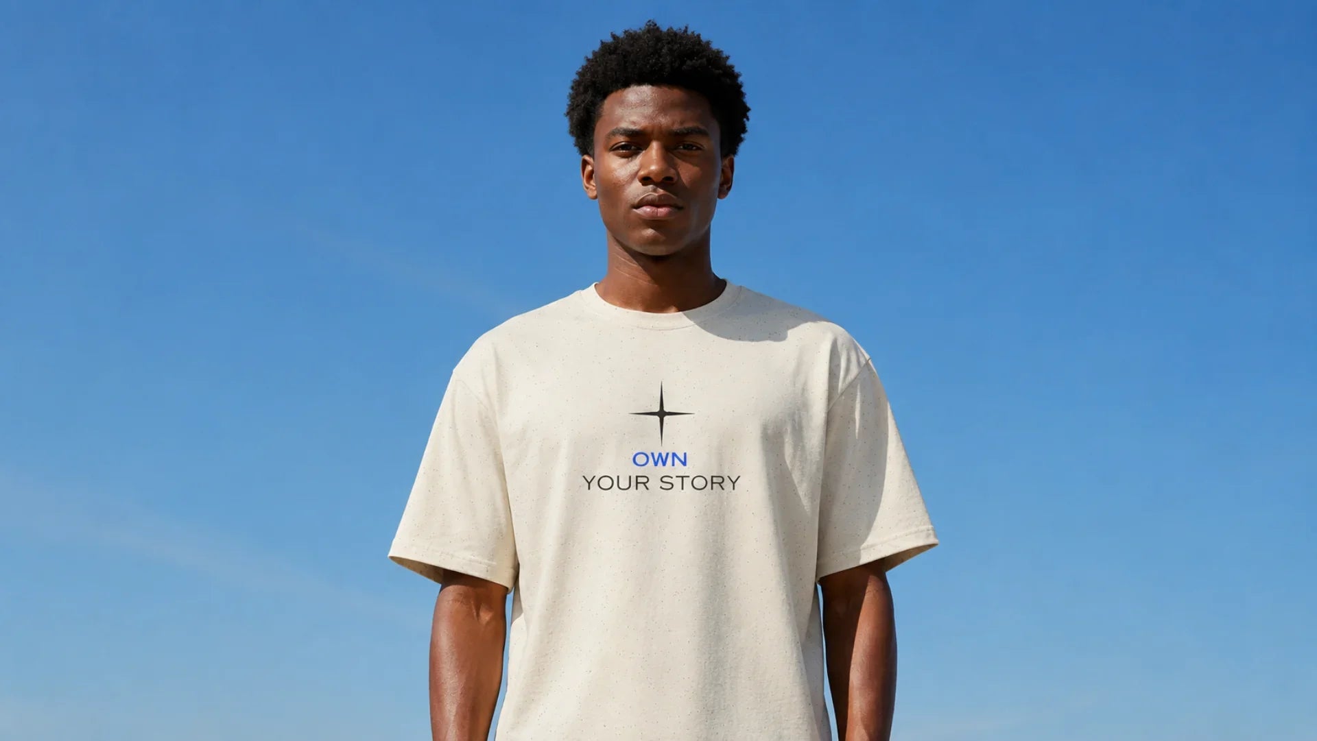 Model wearing a light summer T-shirt from the Stillor Clothing Summer Collection