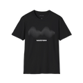 Black Waveform T-Shirt, front view with sound wave line graphic